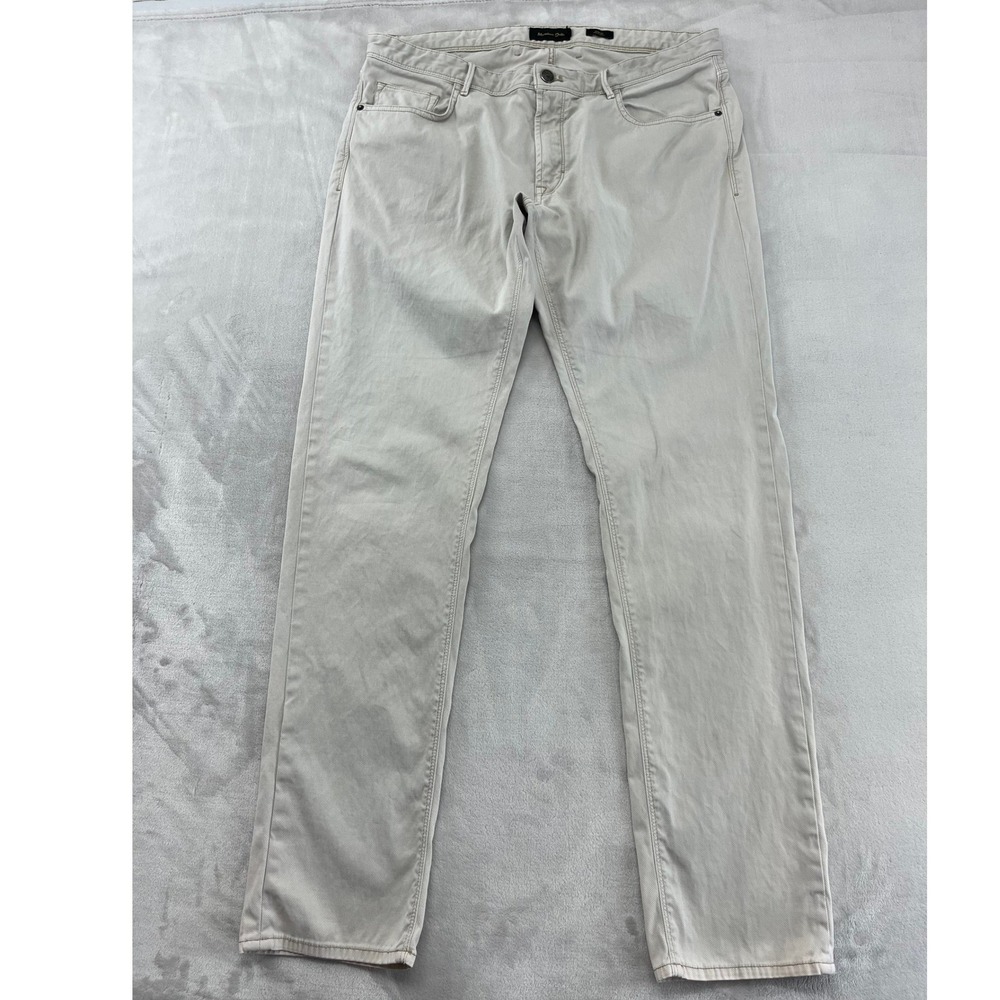 Massimo Dutti Pants Mens 36 Beige Chino Cotton Twill Straight Leg Casual